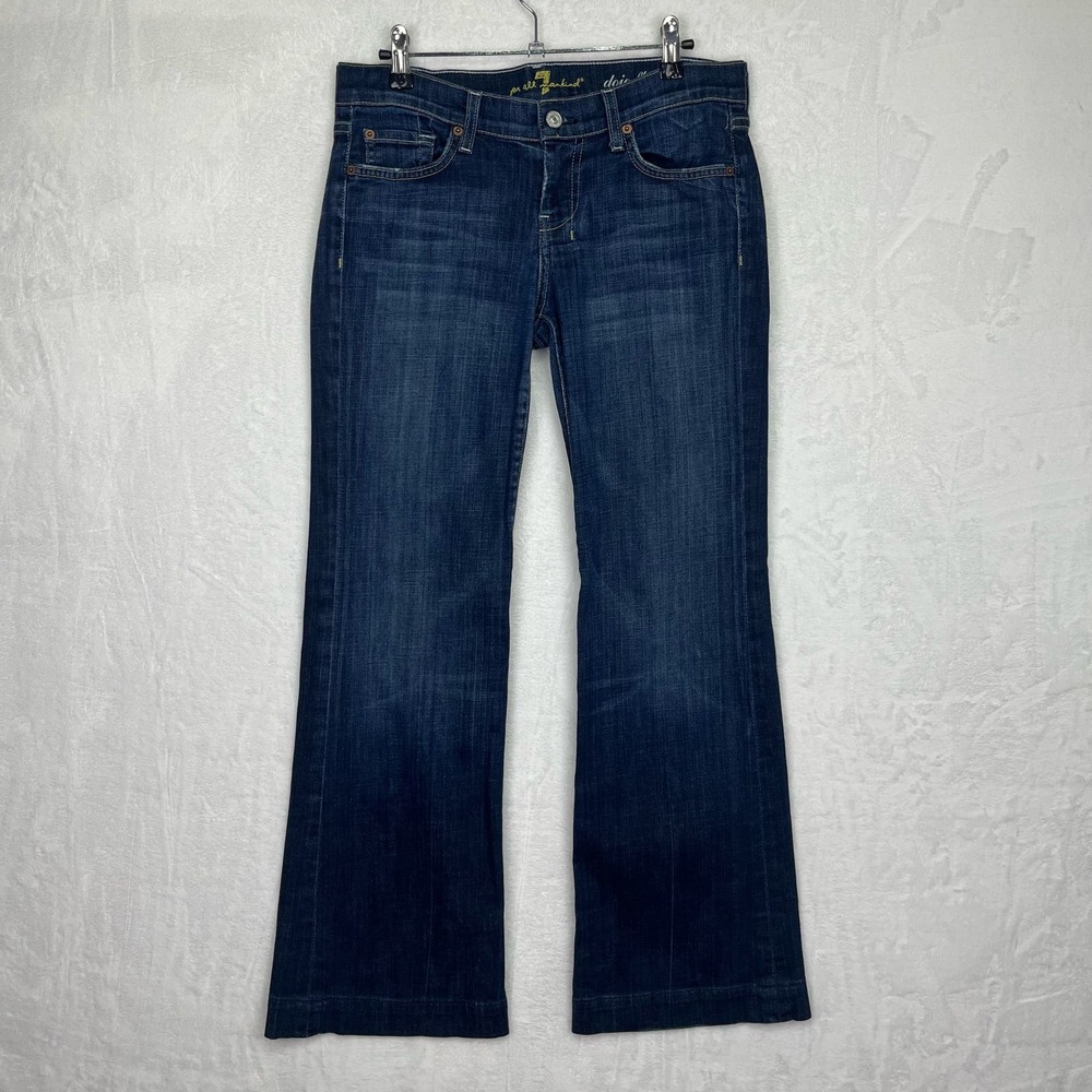 7 For All Mankind Dojo Flip Flop Sz 28x29 Blue Jeans